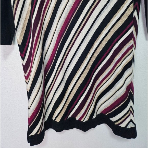 White House Black Market Cowl Neck Metallic Gold Burgundy Wool Blend Sweater XS - Picture 5 of 11